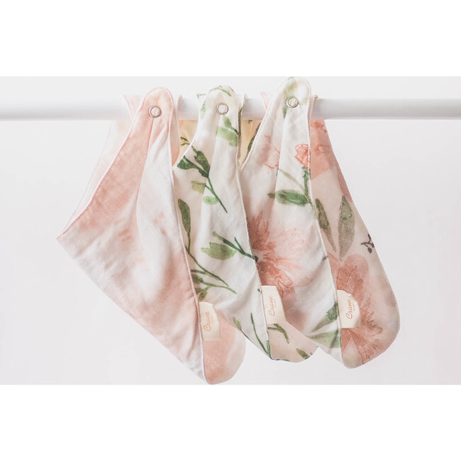 Parker 3-pc. Muslin Baby Bib Set (Pink Floral) - Bibs - 4