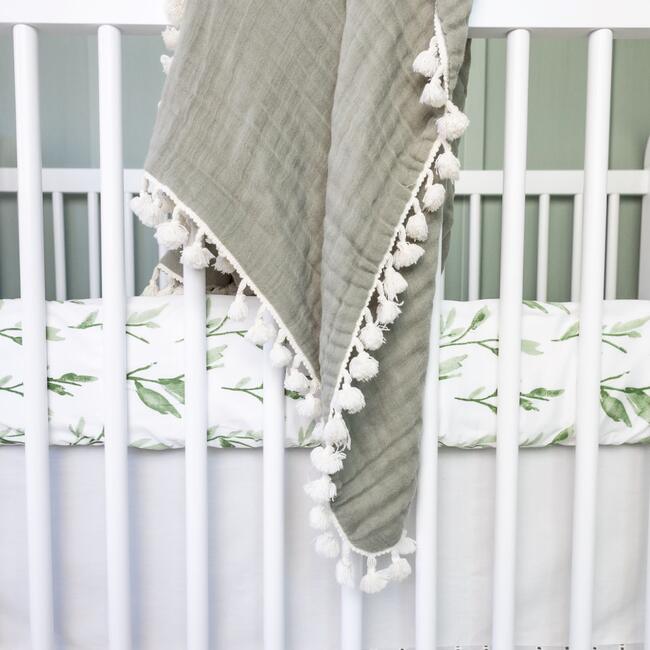 Parker Green Leaf Fitted Crib Sheet - Crib Sheets - 6