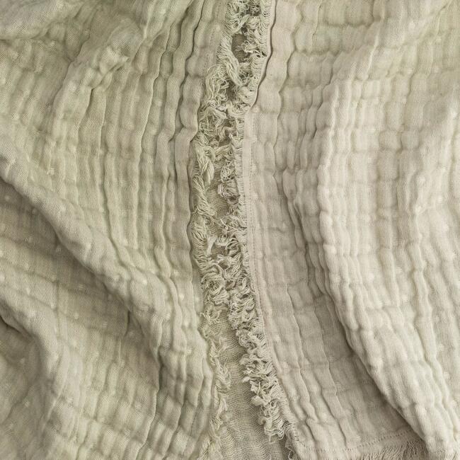 Multi-Layer Sage Green Muslin Cotton Baby Blanket