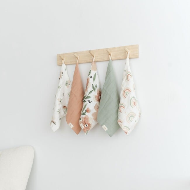 Parker 5-pc. Cotton Baby Washcloth Set (Pink Floral) - Washcloths & Hand Towels - 7