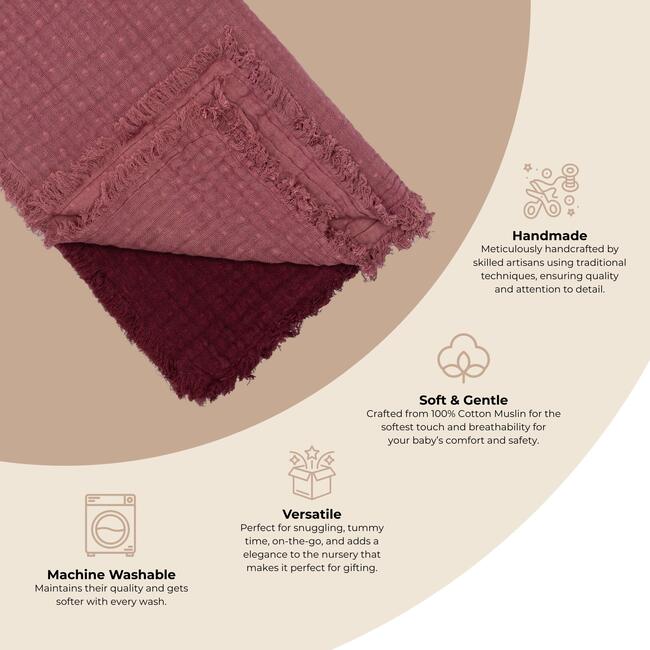 Multi-Layer Orchid Ombre Muslin Cotton Baby Blanket - Blankets - 3