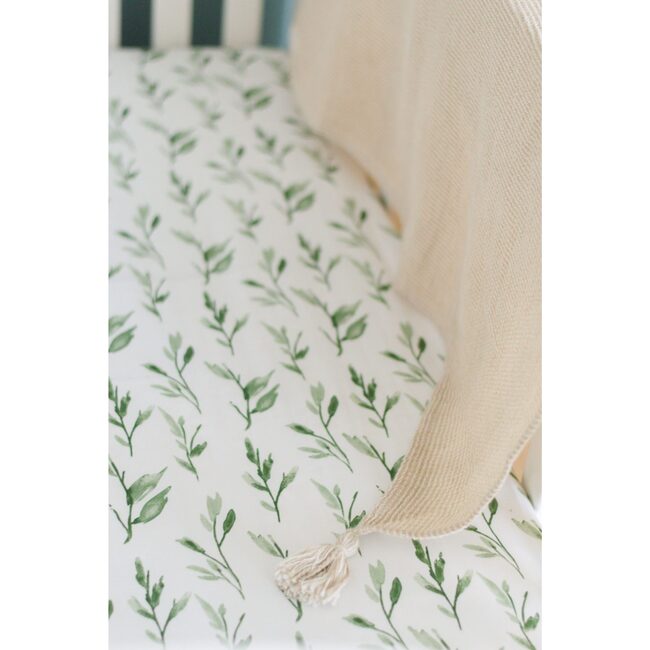 Parker Green Leaf Fitted Crib Sheet - Crib Sheets - 7
