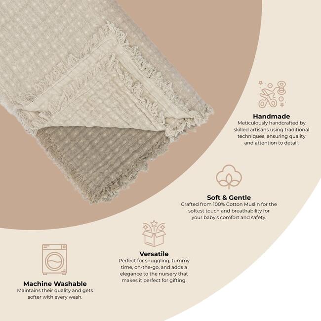 Multi-Layer Dove Grey Ombre Muslin Cotton Baby Blanket - Blankets - 3