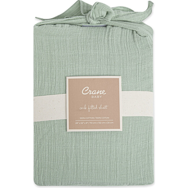Muslin Fitted Crib Sheet (Evergreen) - Crib Sheets - 4