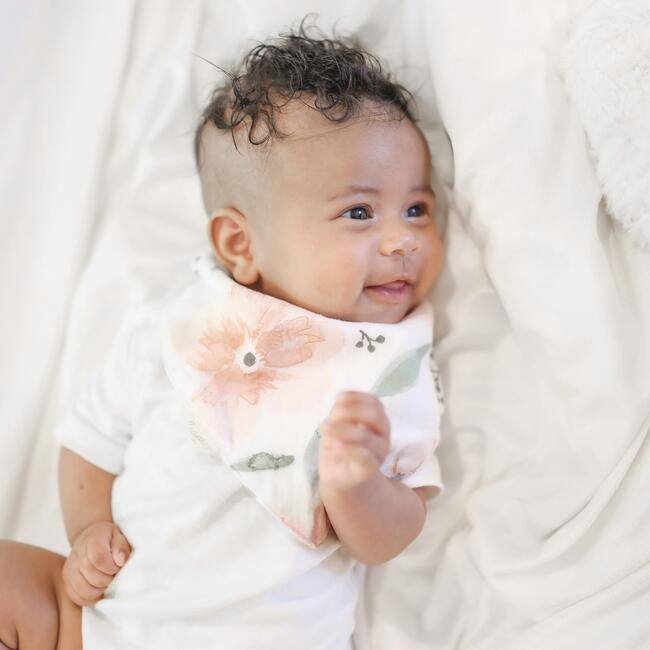 Parker 3-pc. Muslin Baby Bib Set (Pink Floral) - Bibs - 7