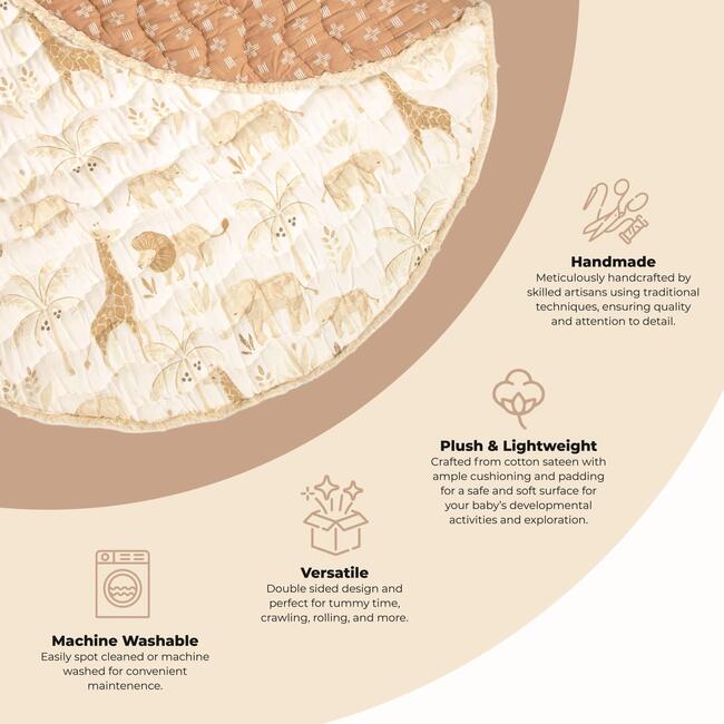Kendi Quilted Safari Baby Play Mat