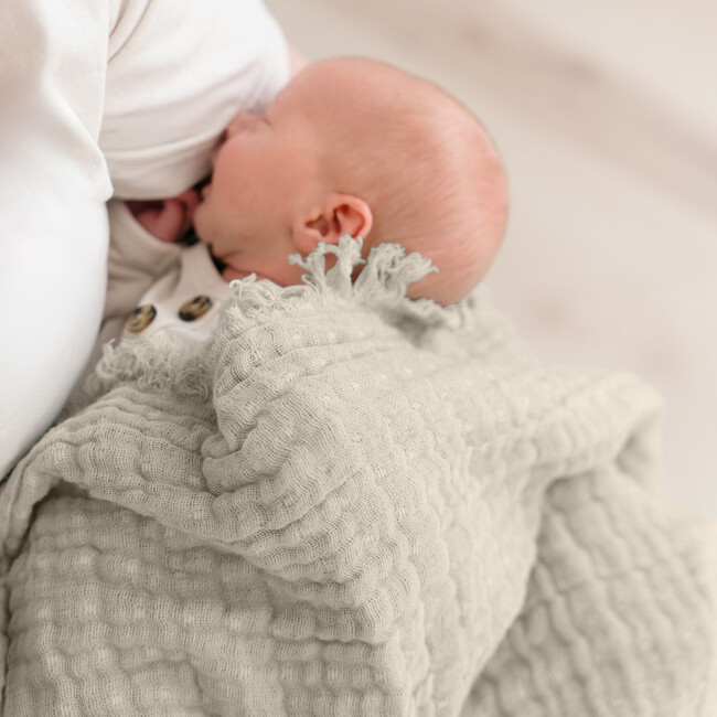 Multi-Layer Dove Grey Ombre Muslin Cotton Baby Blanket - Blankets - 6