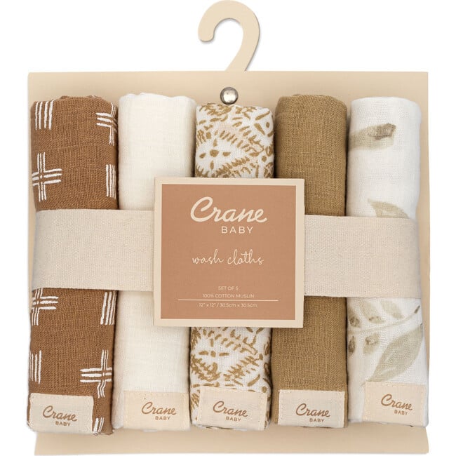 Kendi 5-pc. Cotton Baby Washcloth Set (Safari Animal)