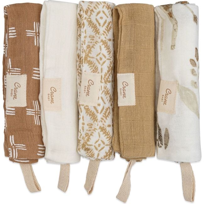Kendi 5-pc. Cotton Baby Washcloth Set (Safari Animal) - Washcloths & Hand Towels - 3