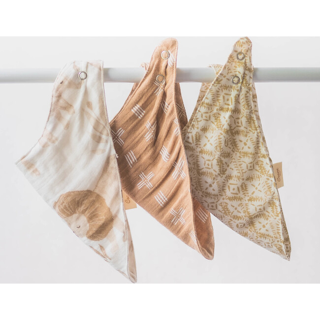 Kendi 3-pc. Muslin Baby Bib Set (Safari Animal) - Bibs - 3