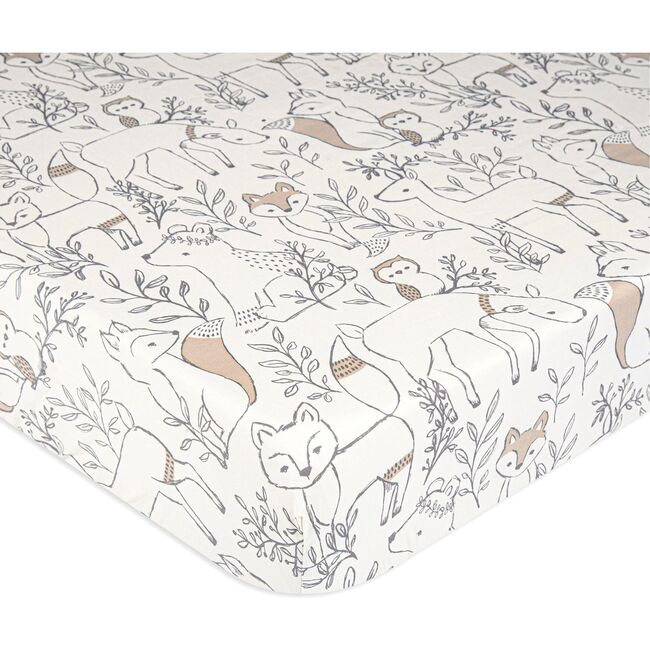 Ezra Fitted Woodland Animal Crib Sheets