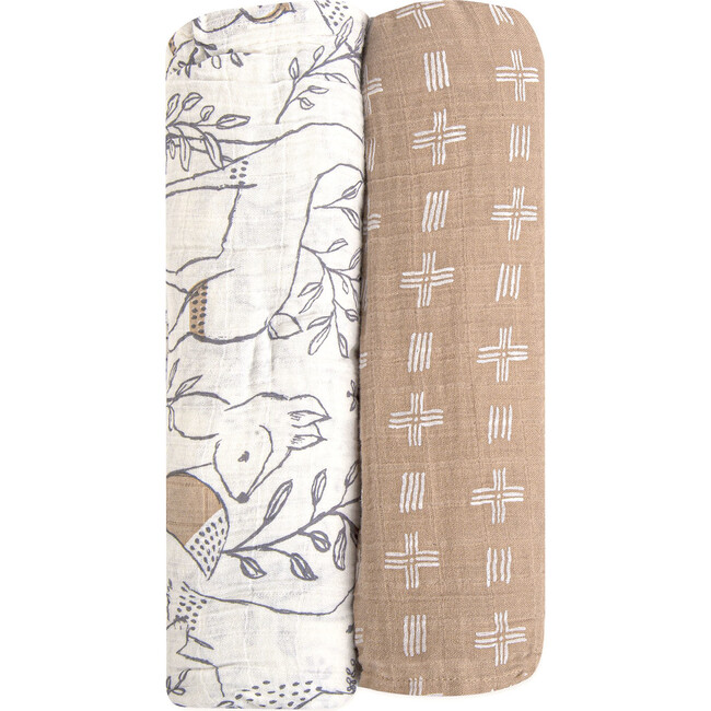 Ezra 2-pc. Woodland Animal Swaddle Wraps