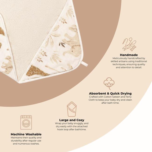 Kendi Baby Hooded Towel (Safari Animal) - Towels - 4