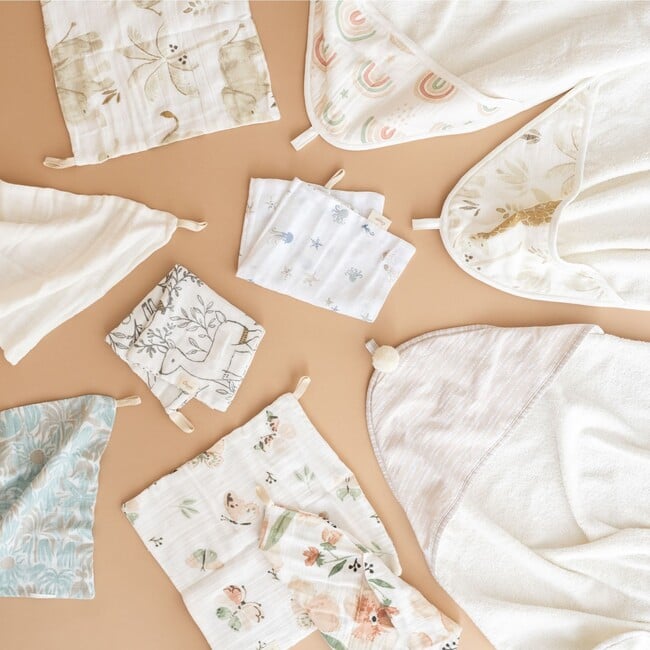 Kendi 5-pc. Cotton Baby Washcloth Set (Safari Animal) - Washcloths & Hand Towels - 5