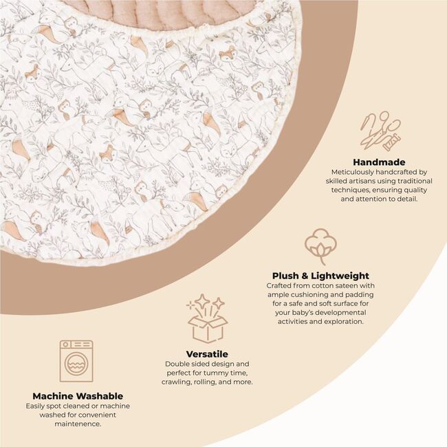 Ezra Quilted Baby Play Mat (Woodland Animal)