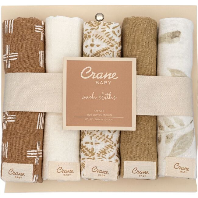 Kendi 5-pc. Cotton Baby Washcloth Set (Safari Animal) - Washcloths & Hand Towels - 6