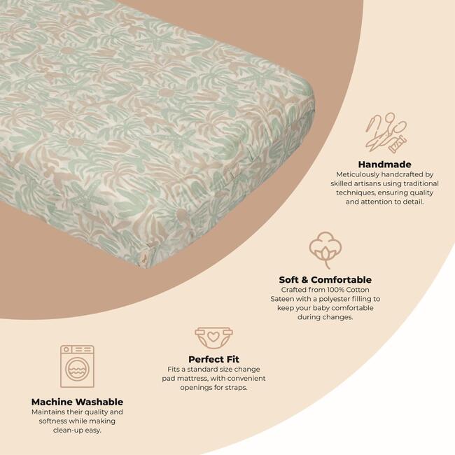 Cove Quilted Change Pad Cover (Beach Life) - Changing Pads - 3