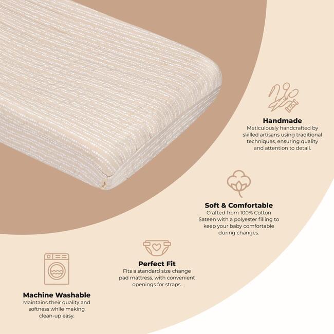 Cove Quilted Change Pad Cover (Neutral Dot) - Changing Pads - 3