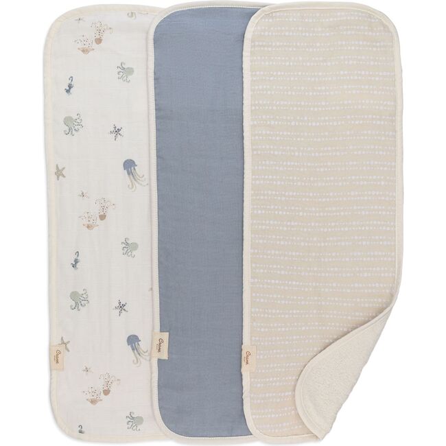 Cove 3-pc. Newborn Burp Cloth Set (Sea Life)