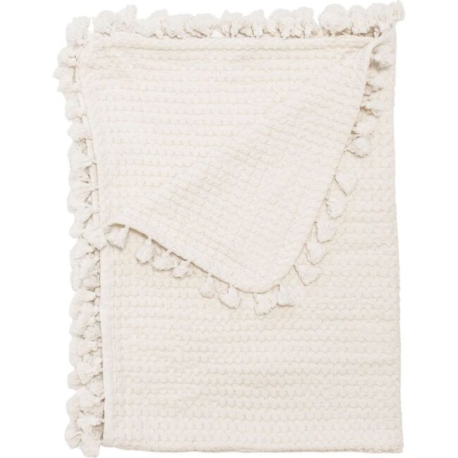 Cotton Waffle Knit Baby Blanket (Cream)