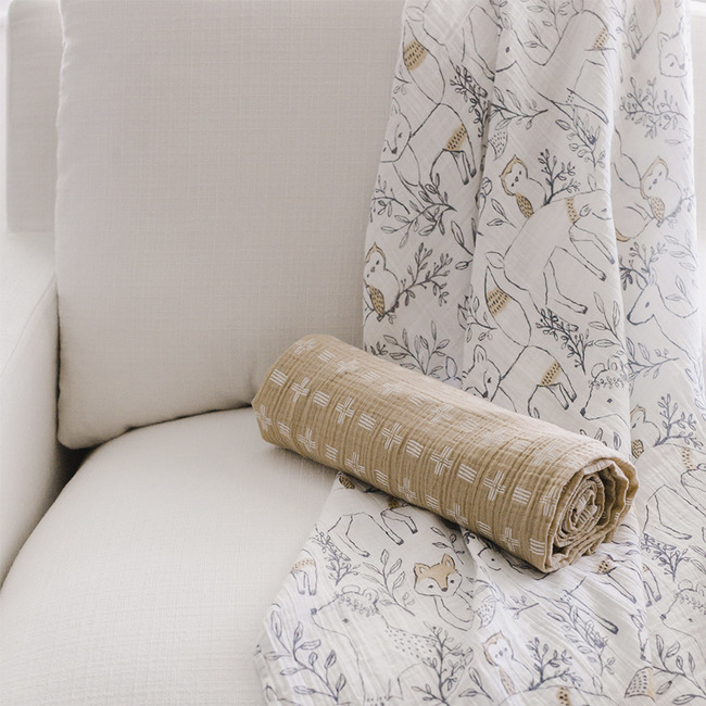 Ezra 2-pc. Woodland Animal Swaddle Wraps - Swaddles - 5