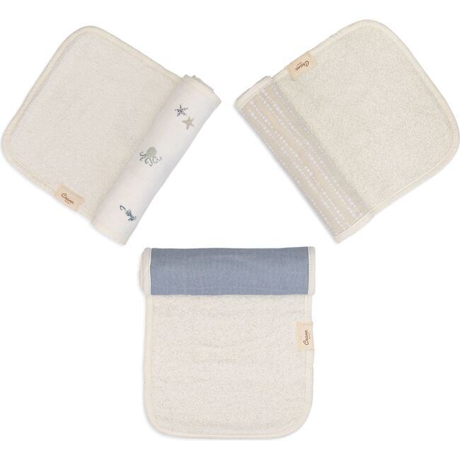 Cove 3-pc. Newborn Burp Cloth Set (Sea Life)