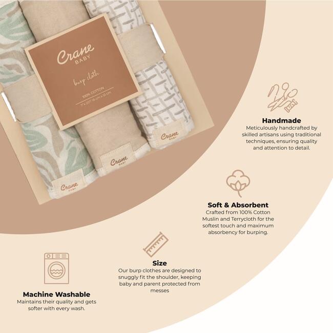 Cove 3-pc. Newborn Burp Cloth Set (Beach Life) - Burp Cloths - 3