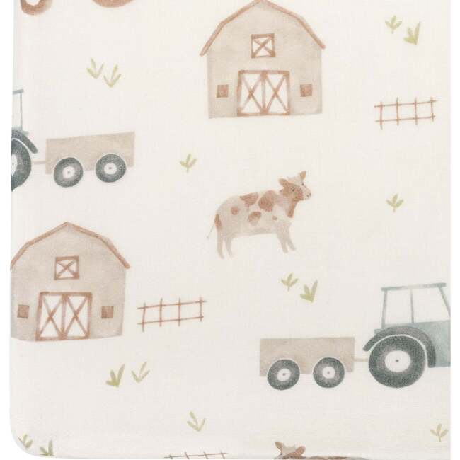 Charlie Farmhouse Tractor Crib Fitted Sheet for Baby Nursery