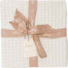 Cotton Waffle Knit Baby Blanket (Cream) - Blankets - 3