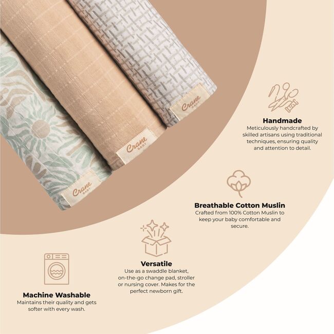 Cove 3-pc. Newborn Swaddle Blanket Set (Beach Life) - Swaddles - 5