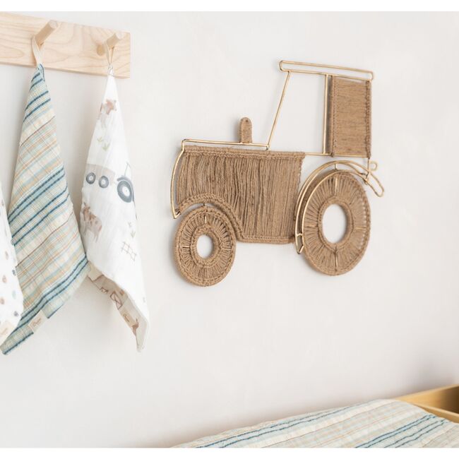 Charlie Farmhouse Tractor Jute Nursery Wall Decor - Wall Décor - 3
