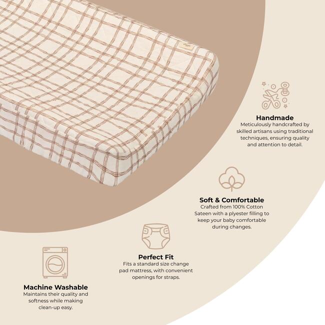 Charlie Farmhouse Quilted Changing Pad Cover for Nursery - Changing Pads - 3