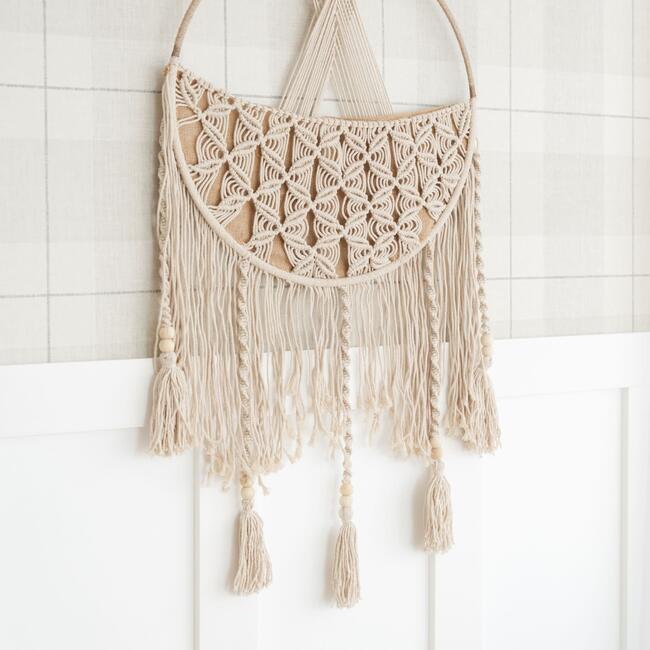 Charlie Farmhouse Macrame Boho Toy Storage Basket with Tassels - Storage Baskets - 3