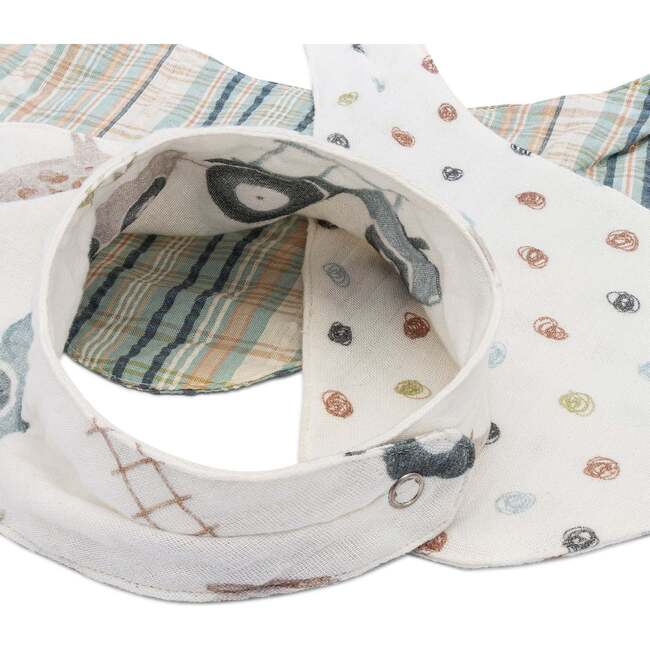 Charlie 3-pc. Farmhouse Tractor Muslin Baby Bib Set