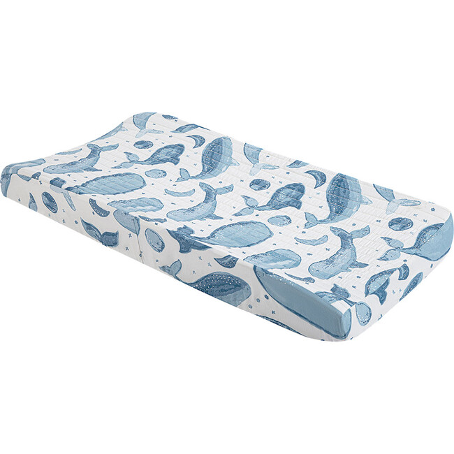 Caspian Quilted Change Pad Cover (Whale)
