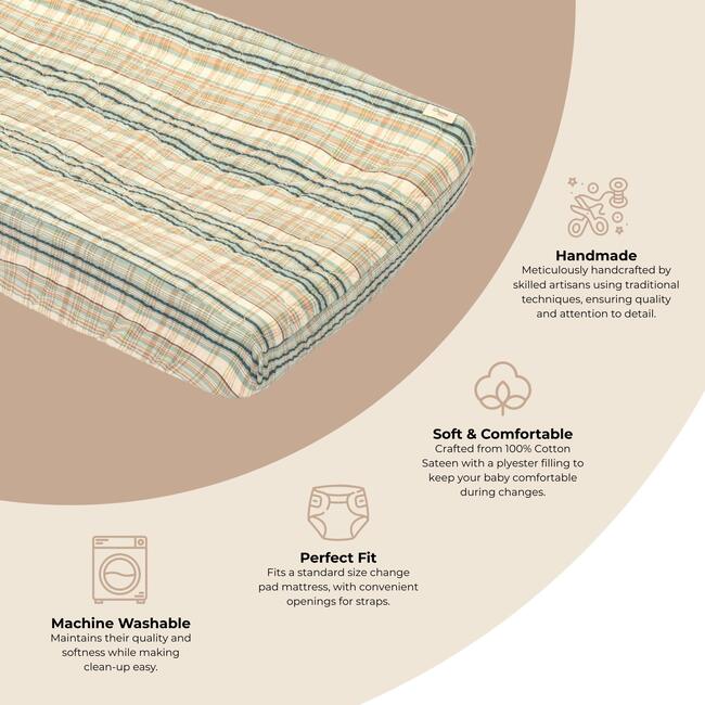 Charlie Farmhouse Quilted Plaid Changing Pad Cover - Changing Pads - 5