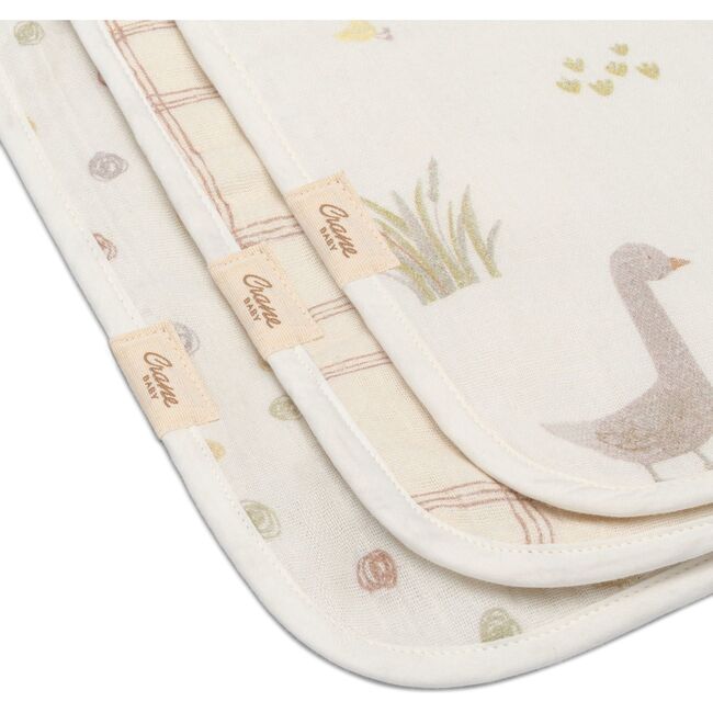 Charlie 3-pc. Farmhouse Goose Newborn Baby Burp Cloth Set