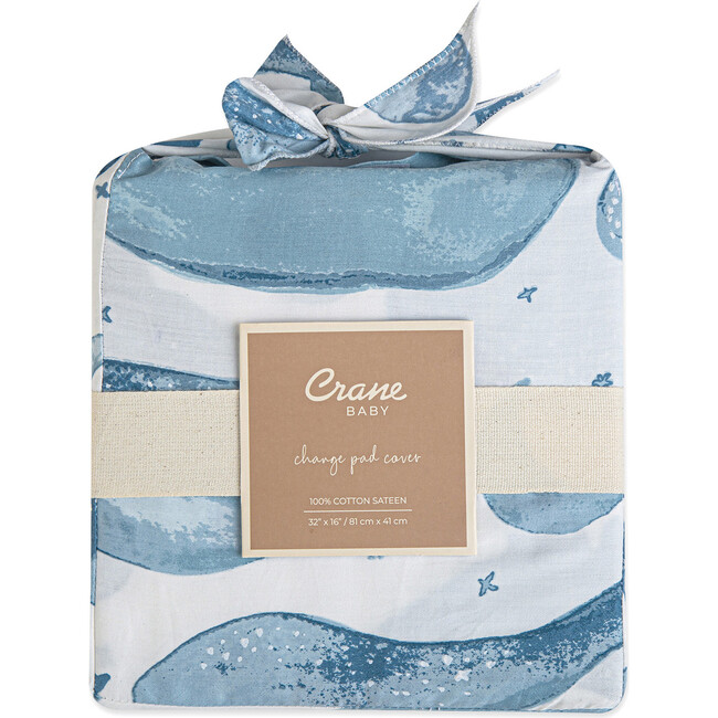 Caspian Quilted Change Pad Cover (Whale)