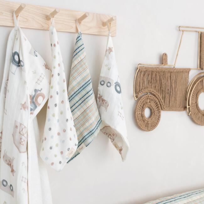 Charlie Farmhouse Tractor Baby Bath Towel & Wash Cloth Set - Towels - 7