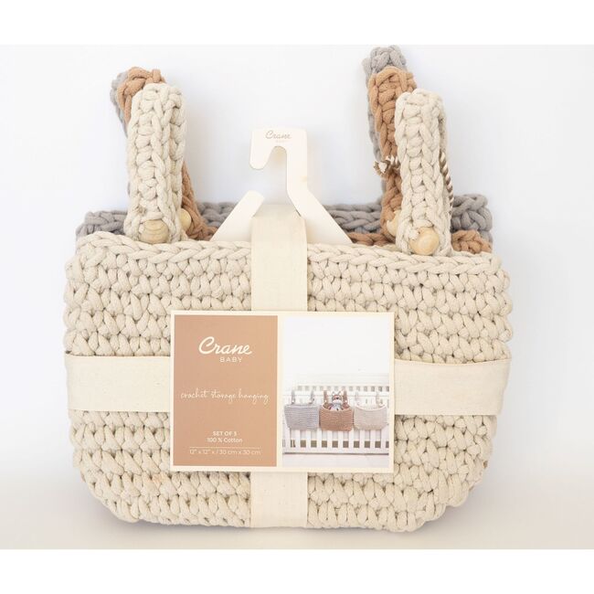 Charlie Farmhouse Hanging Nursery Storage Bin Trio - Storage Baskets - 5