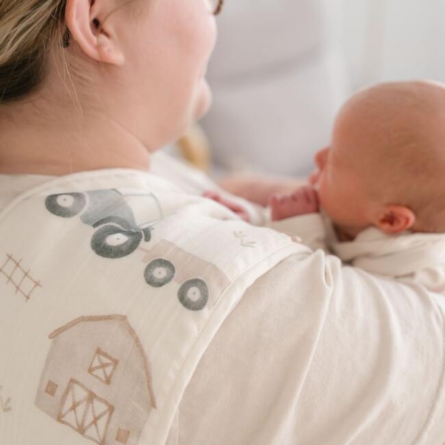 Charlie 3-pc. Farmhouse Tractor Newborn Baby Burp Cloth Set - Burp Cloths - 4