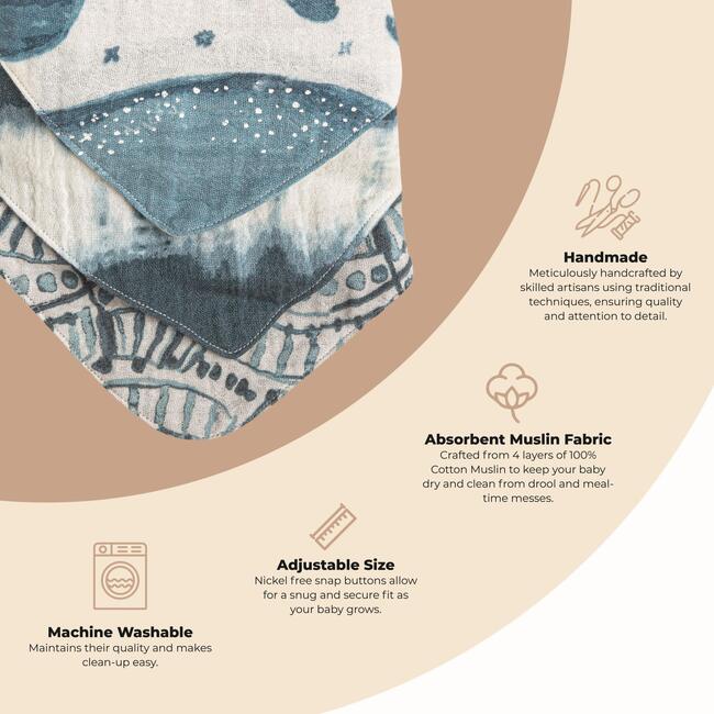 Caspian 3-pc. Baby Bib Set (Whale)