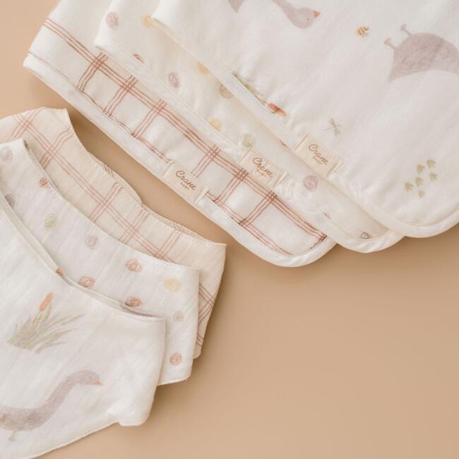 Charlie 3-pc. Farmhouse Goose Newborn Baby Burp Cloth Set - Burp Cloths - 5