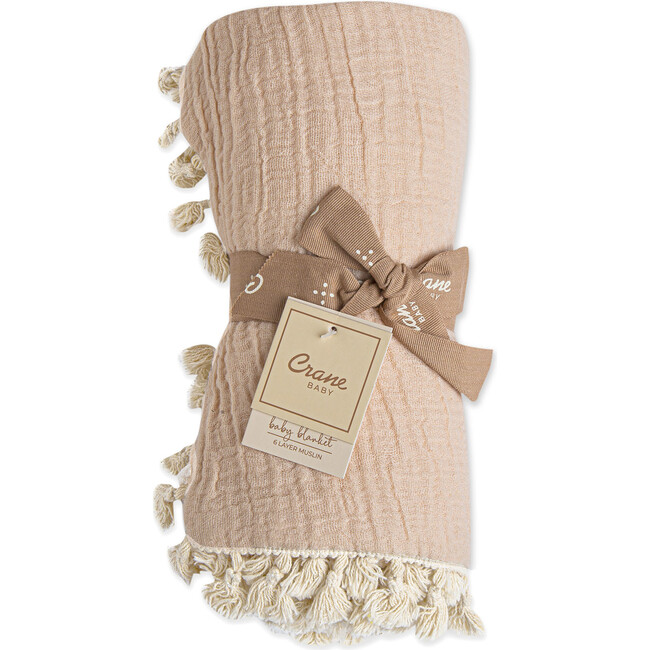 6-Layer Muslin Cotton Baby Blanket (Rose Pink) - Blankets - 4