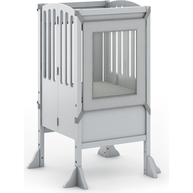 Contemporary Kitchen Helper Stool, Gray