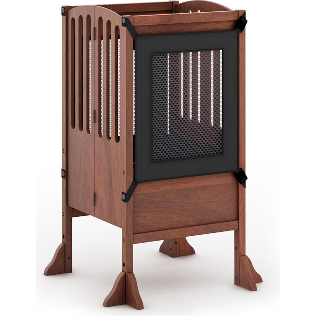 Contemporary Kitchen Helper Stool, Walnut