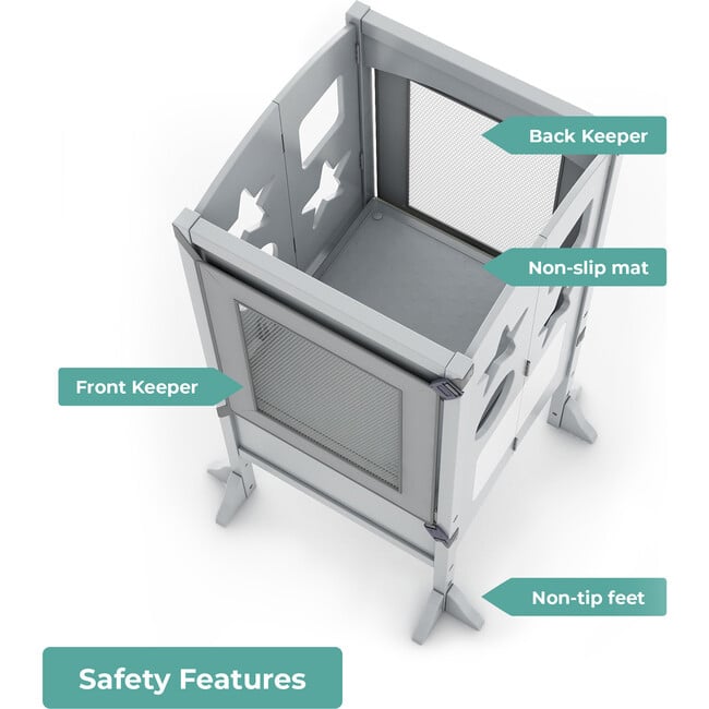 Classic Kitchen Helper Stool, Gray - Kitchen Helper - 3