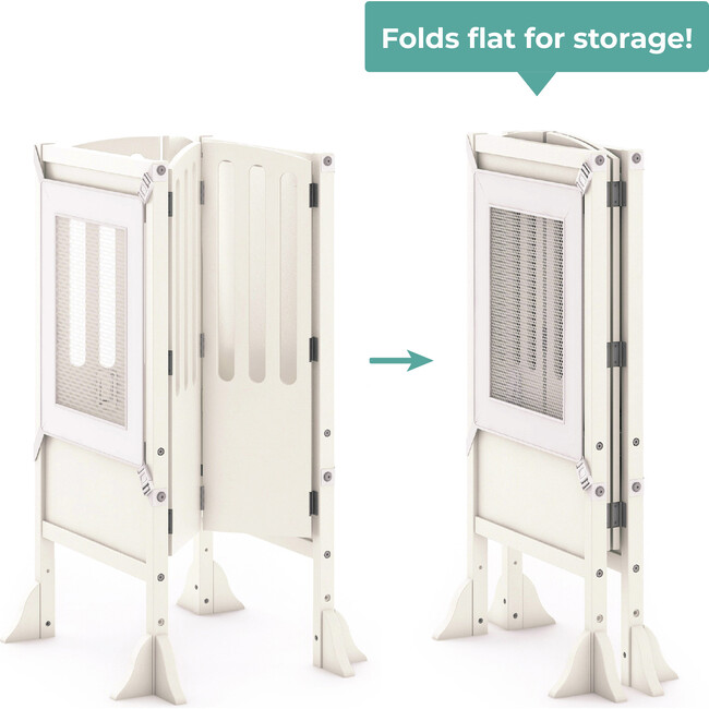 Contemporary Kitchen Helper Stool, Ivory - Kitchen Helper - 4