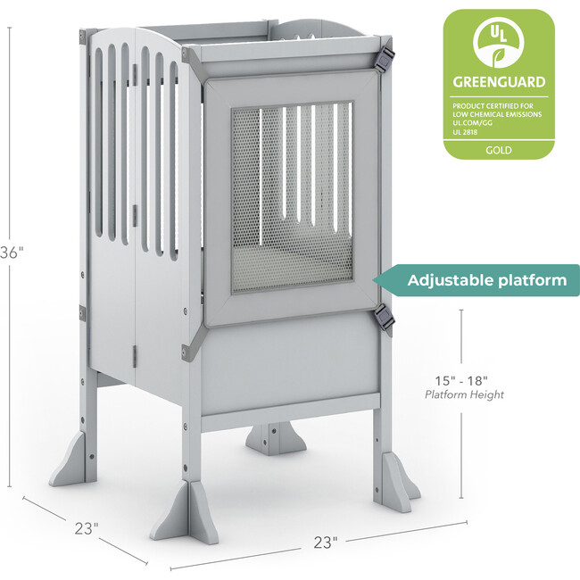 Contemporary Kitchen Helper Stool, Gray - Kitchen Helper - 5