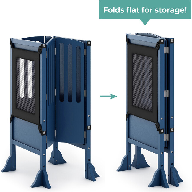 Contemporary Kitchen Helper Stool, Royal Navy - Kitchen Helper - 4